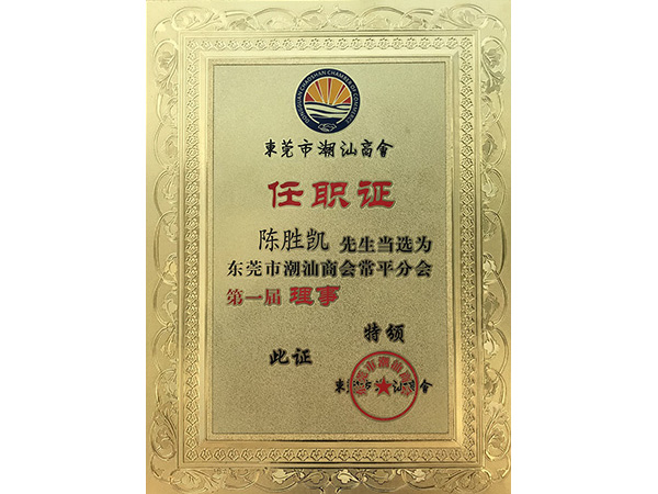 蜜桃久久AV一区金屬榮譽：潮汕商會理事